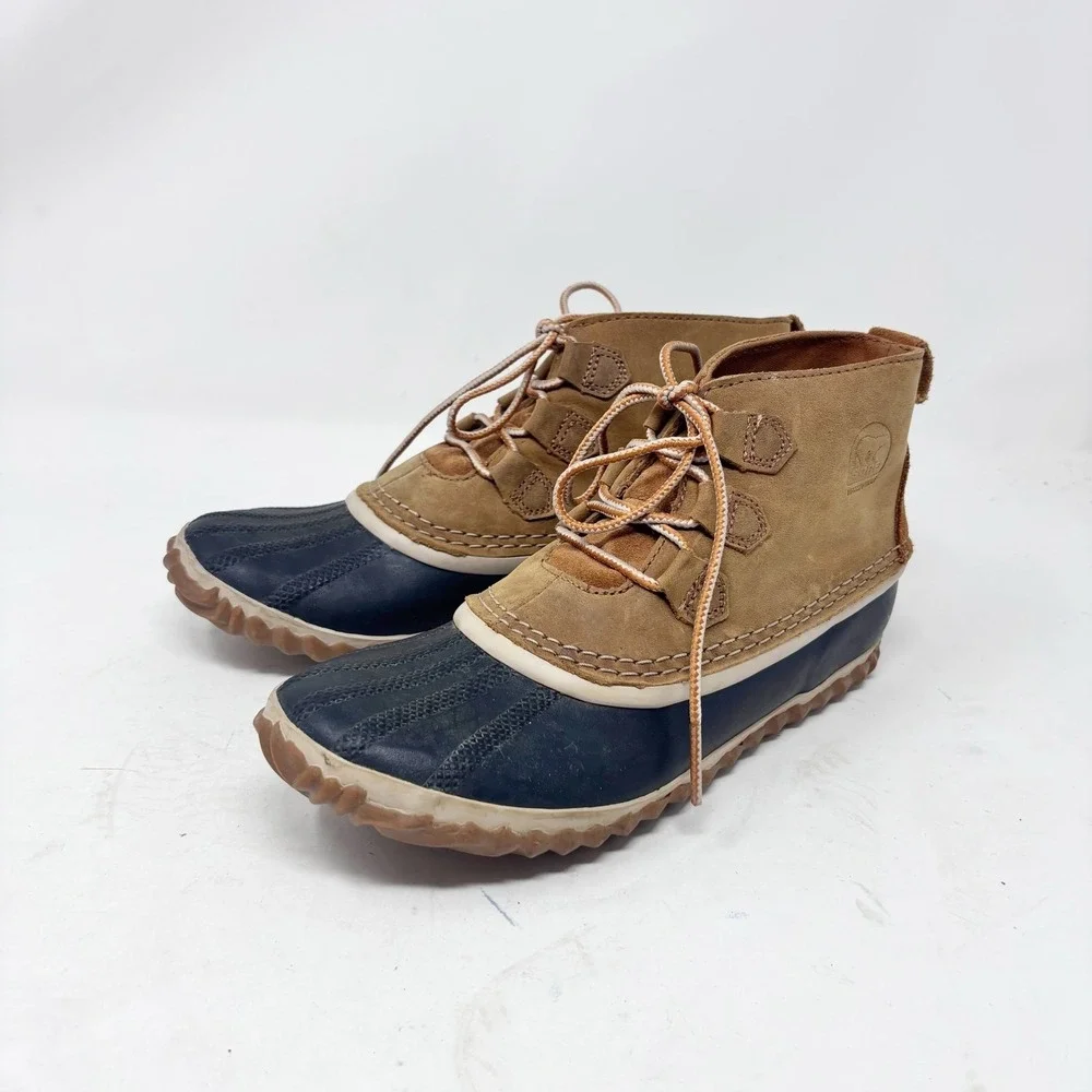 Sorel Out N‎ About Plus Duck Boots Womens 5 Elk Brown Black Waterproof